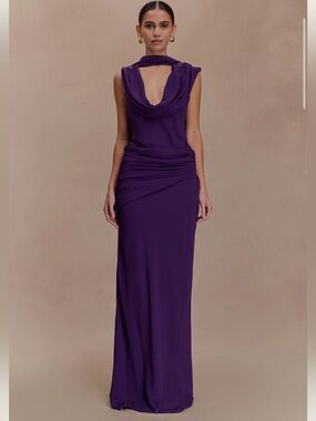 Giulia Meshki Dress- Chiffon Draped Maxi